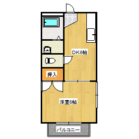 岡山市東区藤井のアパートの間取り