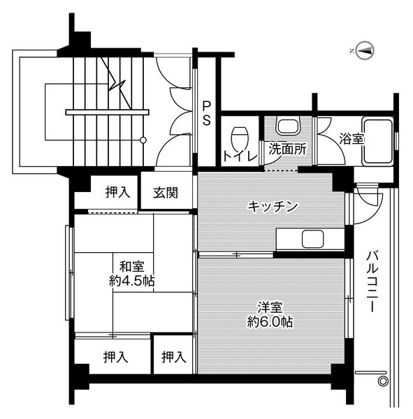 ビレッジハウス関ヶ丘第二3号棟の間取り