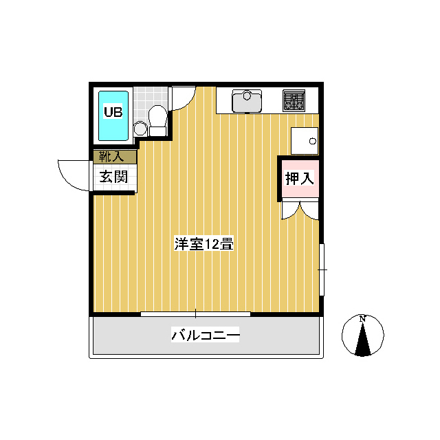 佐久市中込のアパートの間取り