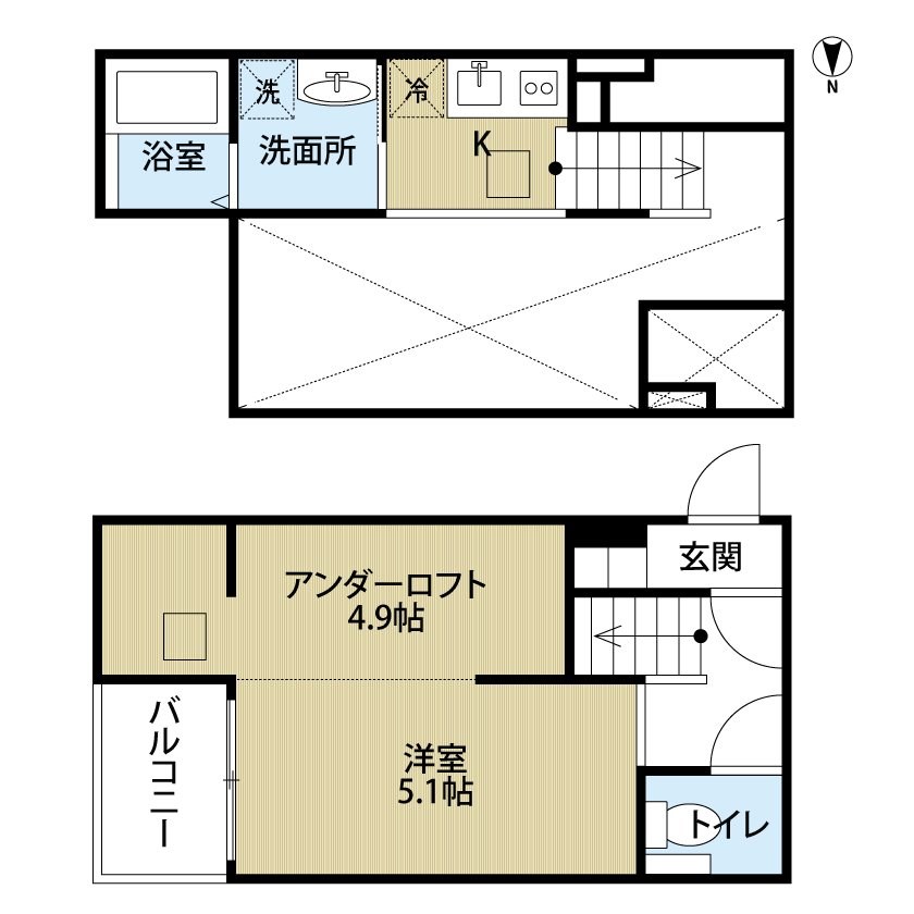 名古屋市中川区馬手町のアパートの間取り