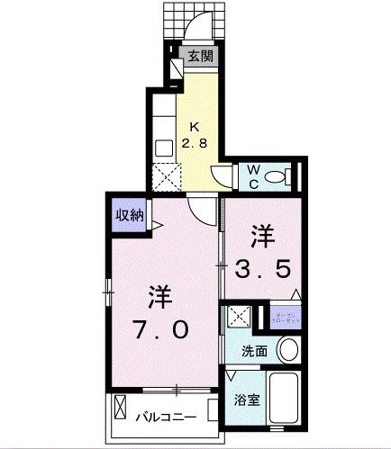 福島市松山町のアパートの間取り