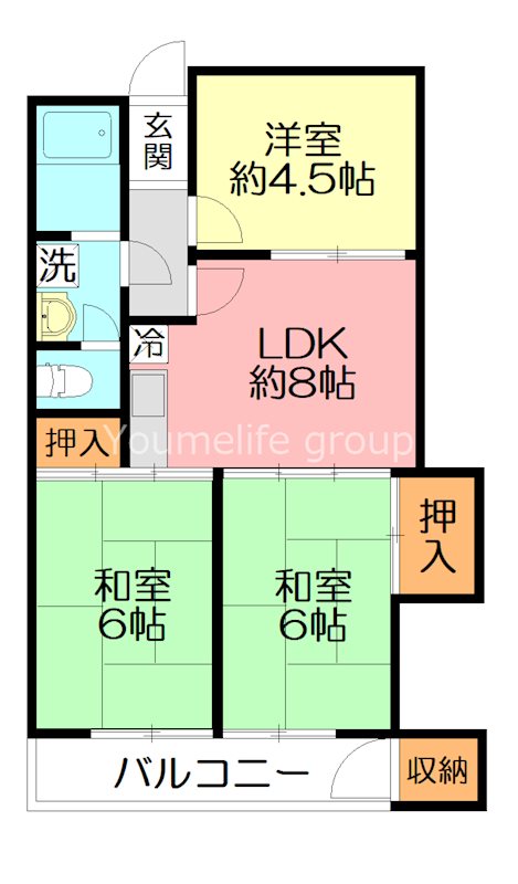 六会駅前高層住宅の間取り