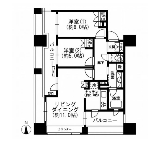 レジディア市ヶ谷の間取り