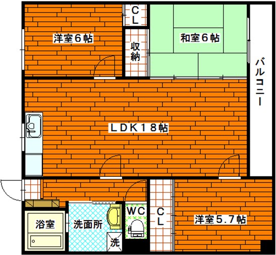 広島市南区段原南のマンションの間取り