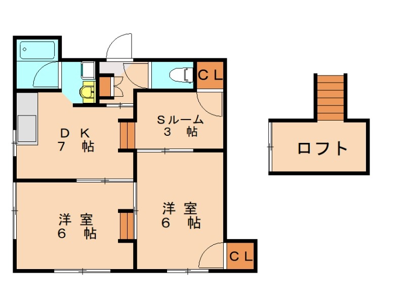 福岡市東区多々良のアパートの間取り