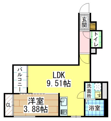 北九州市八幡西区折尾のアパートの間取り