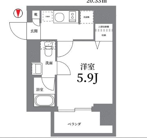 川崎市中原区新丸子東のマンションの間取り