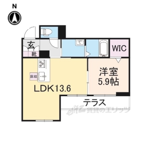 米原市下多良のマンションの間取り