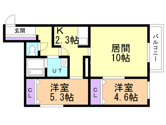 【札幌市東区北八条東のマンションの間取り】