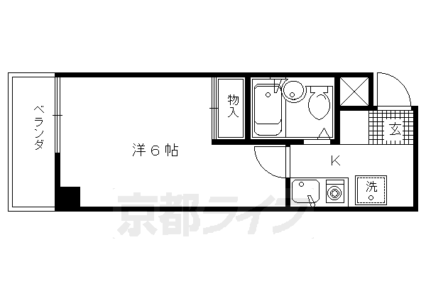 京都市北区紫野花ノ坊町のマンションの間取り