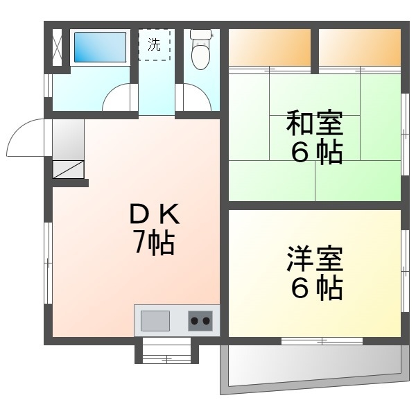 安里賃貸アパートの間取り