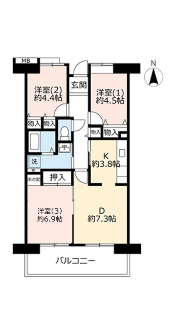 ＵＲアルビス旭ヶ丘の間取り