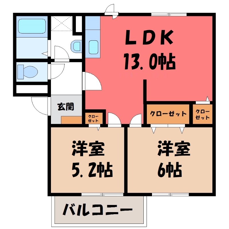 メゾンドソレイユ Bの間取り