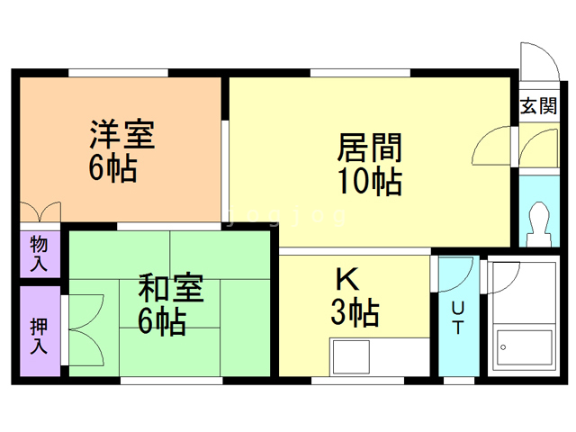 札幌市手稲区星置南のアパートの間取り