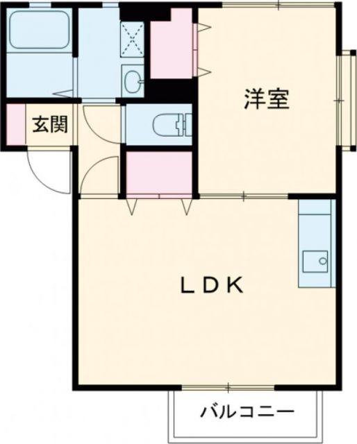 【常陸太田市内堀町のアパートの間取り】