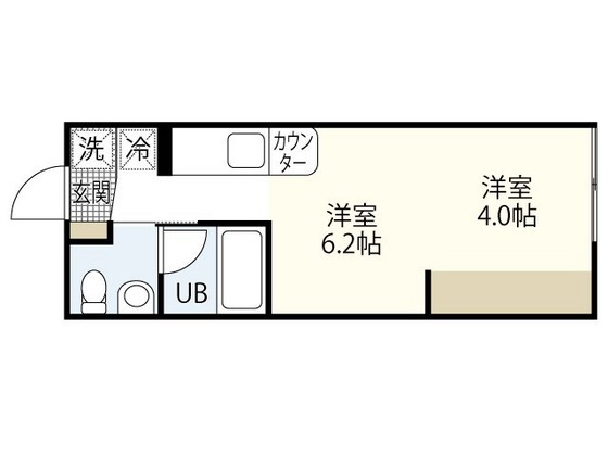 広島市東区戸坂大上のアパートの間取り