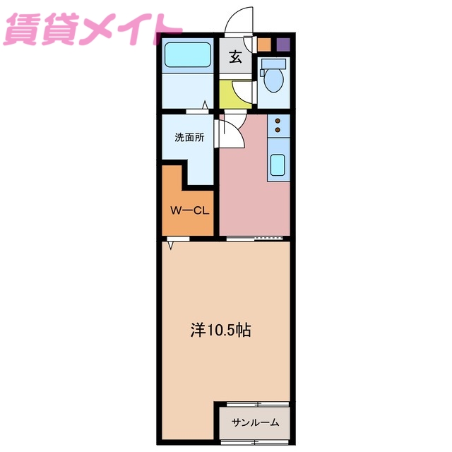 いなべ市北勢町阿下喜のアパートの間取り