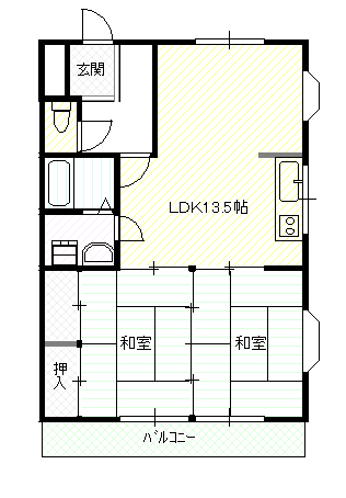 高知市高須新木のアパートの間取り