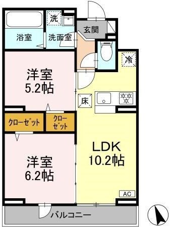 足立区扇のアパートの間取り