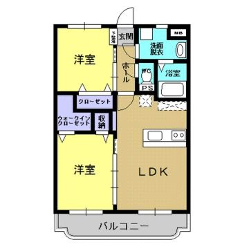 姶良市西餅田のマンションの間取り