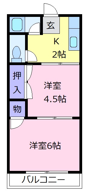 大阪狭山市大野台のアパートの間取り