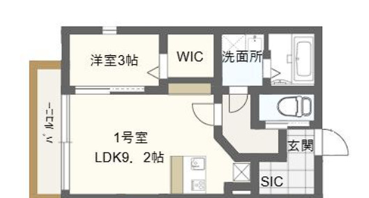 千葉市中央区登戸のアパートの間取り