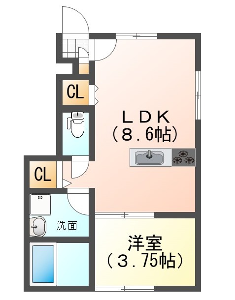 高木町新築アパートの間取り