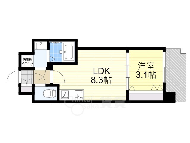 大阪市都島区都島本通のマンションの間取り