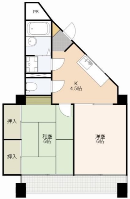 浜松市中央区野口町のマンションの間取り