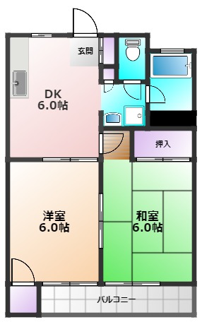 【小平市学園西町のマンションの間取り】