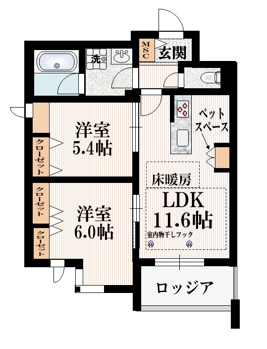 Ｗｅｓｔ　ｓｅｄｏｎａの間取り