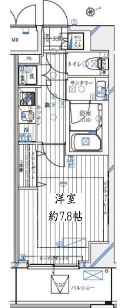 港区西新橋のマンションの間取り