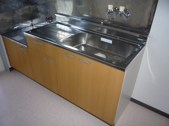 キッチン　給湯式　2口ガスコンロ設置可