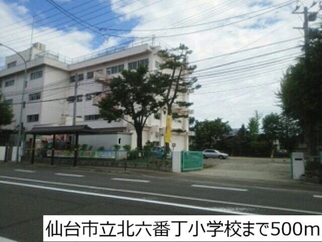 小学校　仙台市立北六番丁小学校（小学校）まで500m