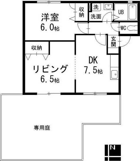 地下鉄名城線 志賀本通駅 徒歩15分 2階建 築29年の間取り写真