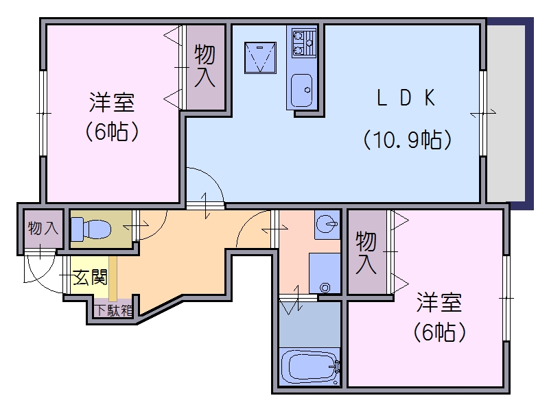 御所市大字茅原のアパートの間取り