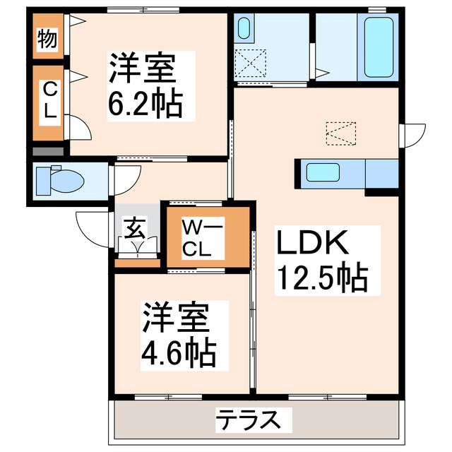 【上益城郡益城町大字広崎のアパートの間取り】