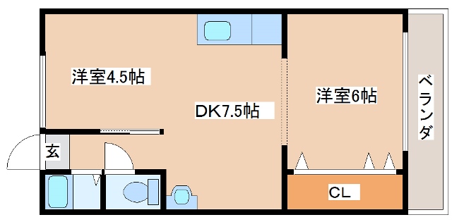 明石市朝霧東町のマンションの間取り