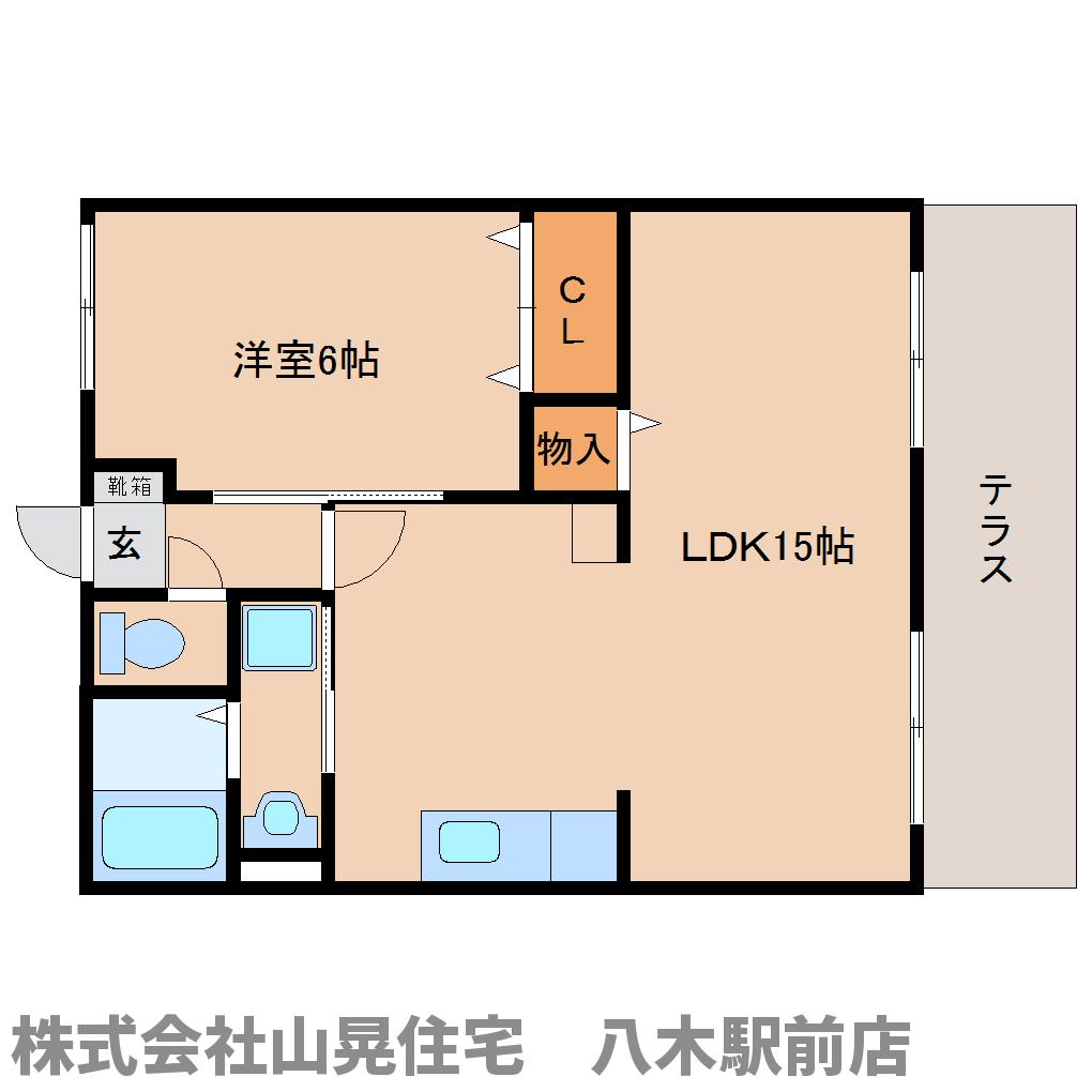 橿原市東坊城町のアパートの間取り