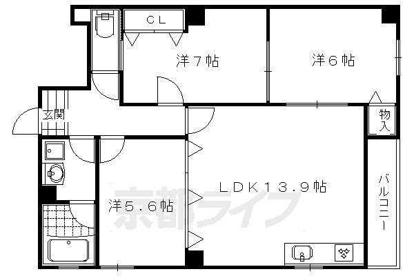 サンロイヤル烏丸の間取り