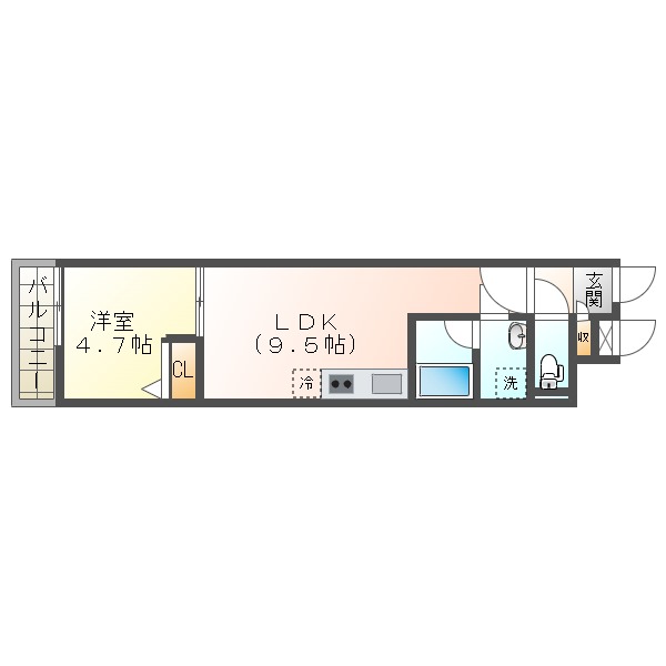 クレアール菱屋東の間取り