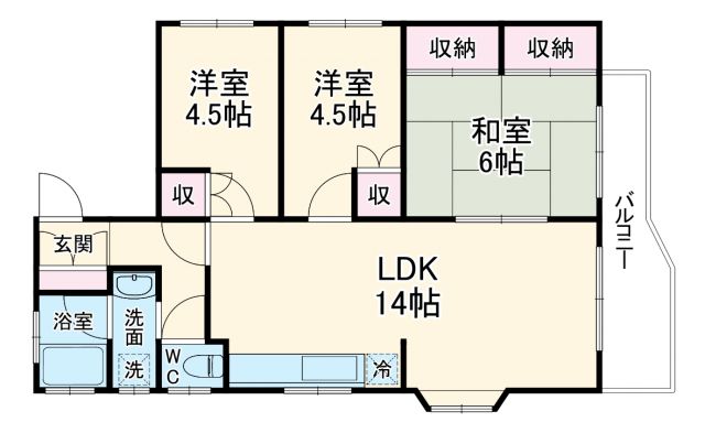 神奈川県横須賀市舟倉２（マンション）の賃貸物件の間取り