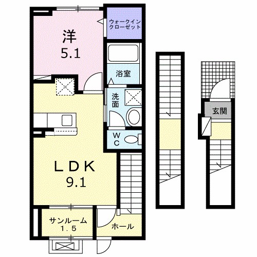 グリーンピア　Ａの間取り