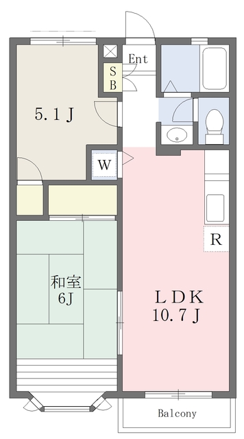 西宮市下大市東町のアパートの間取り