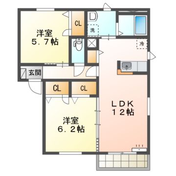 【シャーメゾン高屋敷　Ｂの間取り】