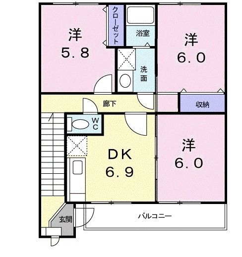 パストラル北上IIの間取り