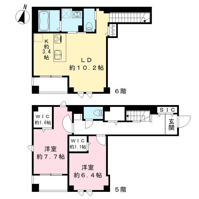 川越市脇田町のマンションの間取り