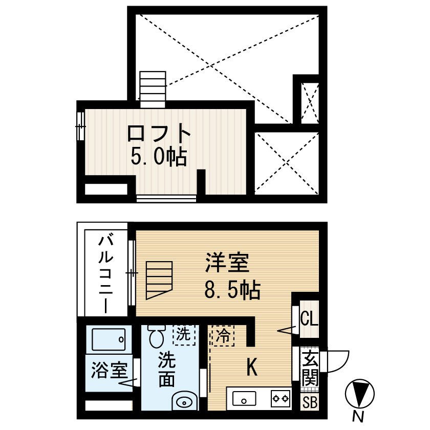 【名古屋市瑞穂区田光町のアパートの間取り】