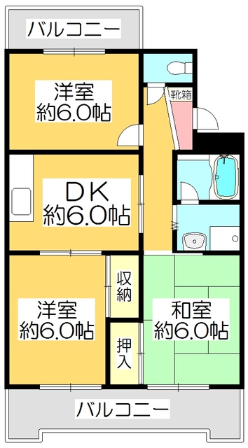 【高松市高松町のマンションの間取り】