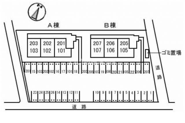 【プログレス　Ａ棟の駐車場】